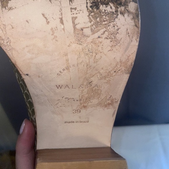 Wal & Pai LA Bolan Square Toe Boot Gold Reptile Women's 39 EU 9 US Brazil - Picture 5 of 13